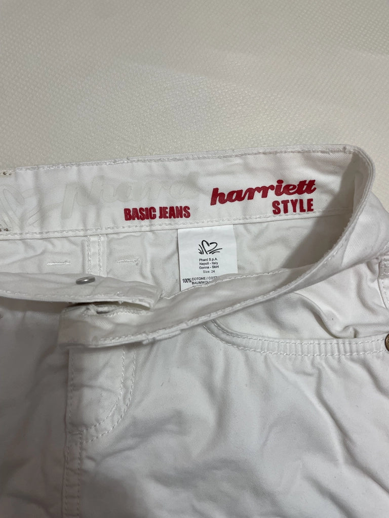 Crisp White Cargo Mini Skirt Y2K Vintage Aesthetic (S)