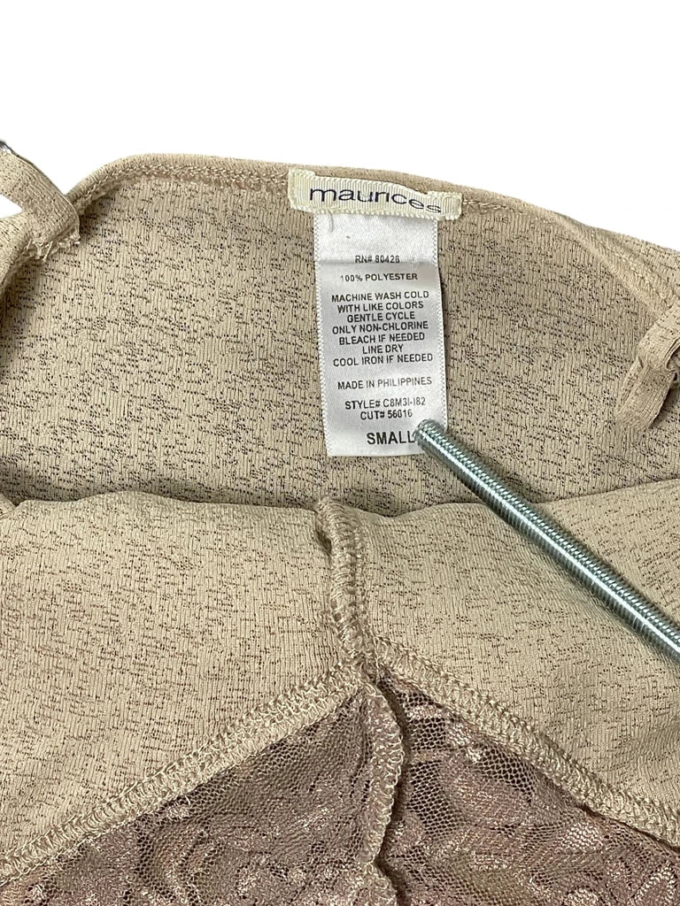 Beige Satin Sleep Top (S)