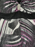 Black Purple Pattern Halterneck Top (S)