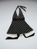 Black Striped Halter Dress Top (XXS)