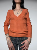 orange v neck jumper