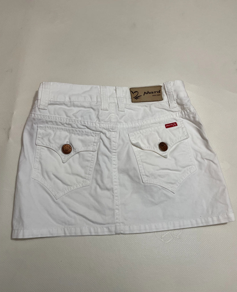 Crisp White Cargo Mini Skirt Y2K Vintage Aesthetic (S)