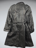 Terry Lewis Black Long Leather Coat (XS)