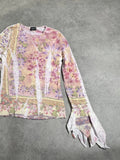 long sleeve flower top (L)
