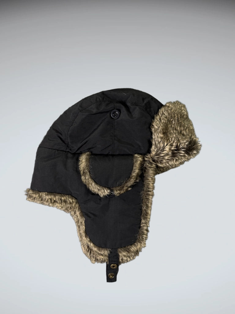 Edgy Black Aviator Pilot Trapper Hat (ONESIZE)