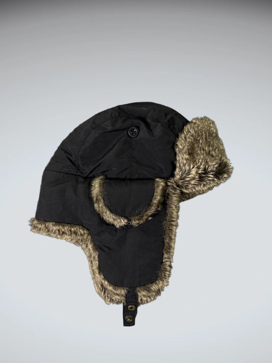 Edgy Black Aviator Pilot Trapper Hat (ONESIZE)