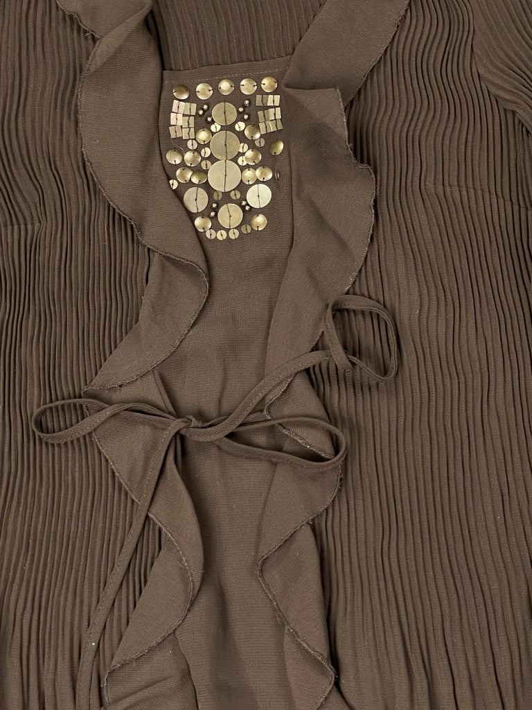 Cato Brown Elegant Dress Top (M)