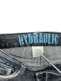 Hydraulic Dark Wash Embroidered Pocket Hotpants (S)