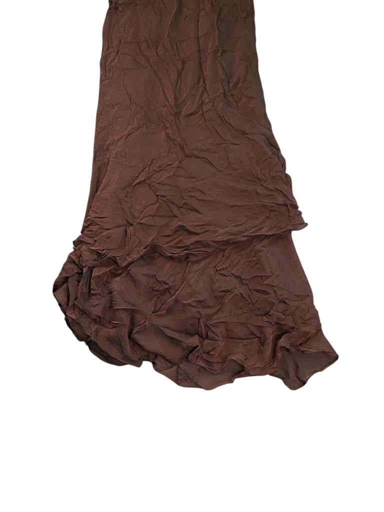AJ Bary Mocha Cotton Maxi Dress (S)