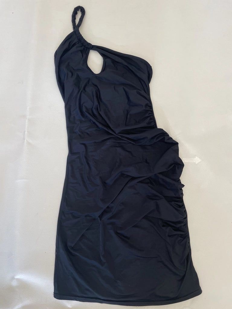 Black One Shoulder Cutout Mini Dress (S)