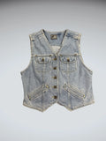 Liz Wear Light Blue Vintage Denim Vest Women (M)