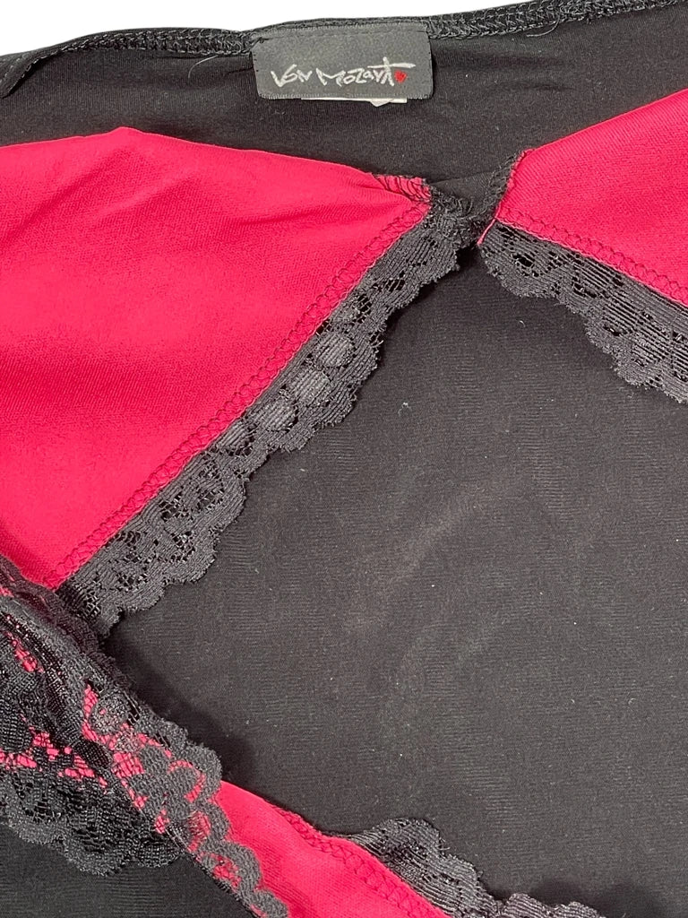 Black Pink Lace Dessous Top (L)
