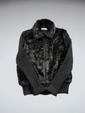 Vintage Black Faux Fur Jacket Women (M)