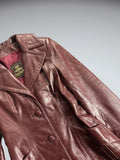 Dan di Mode Burgundy Genuine Leather Coat (M)