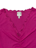 Hot Pink Ruched V-Neck Tank Top (L)