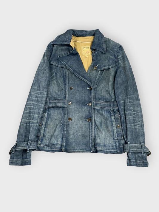 Deep Indigo Longline Vintage Denim Coat (L)