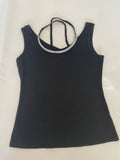 Black Rhinestone Trim Tank Top (M)