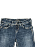 Medium Wash Bootcut Jeans with White Contrast Stitching (S)