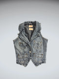 Blue Star Cropped Denim Vest Women (S)