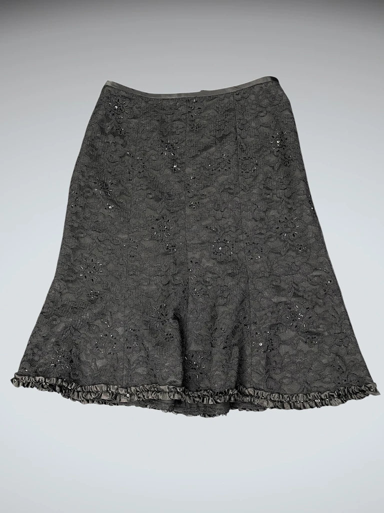 Sandra Darren Classic Black Ruffle Skirt (M)