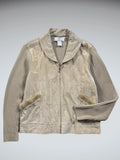 Lisa International Beige Leather Jacket (M)