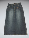 Limited Datoo Dark Wash Pocket Denim Maxi Skirt (XS)