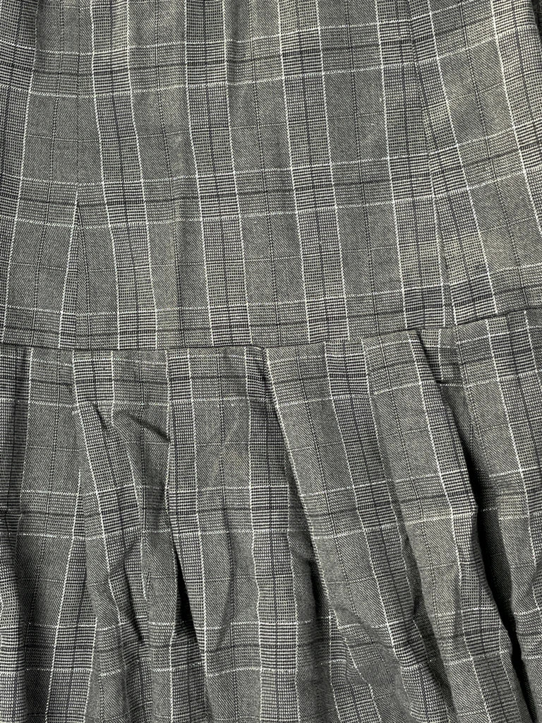 Spacegivly Grey Checkered Pleated Skirt (S)