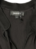 DKNY Pleated Tie-Neck Blouse in Black (S)