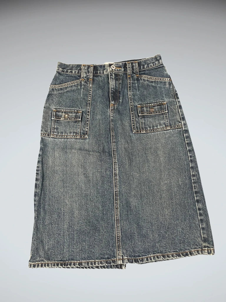 Classic Mid Wash Denim Skirt (XS)