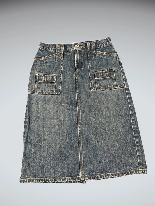 Classic Mid Wash Denim Skirt (XS)