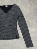 grey striped top