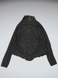 Tadashi Black Beaded High Neck Top (XL)