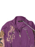 Ed Hardy Purple Skull Tattoo Zip Jacket (M)