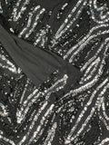 Sequin Wave Party Top in Black (M)