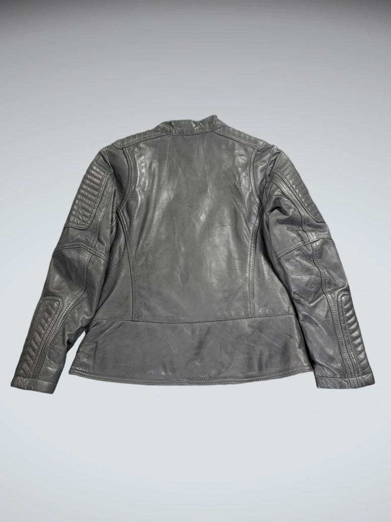 WhetBlu Grey Genuine Leather Racing Jacket Women (S)