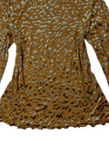 90s orange turtleneck animal print top (M)