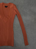 orange v neck jumper