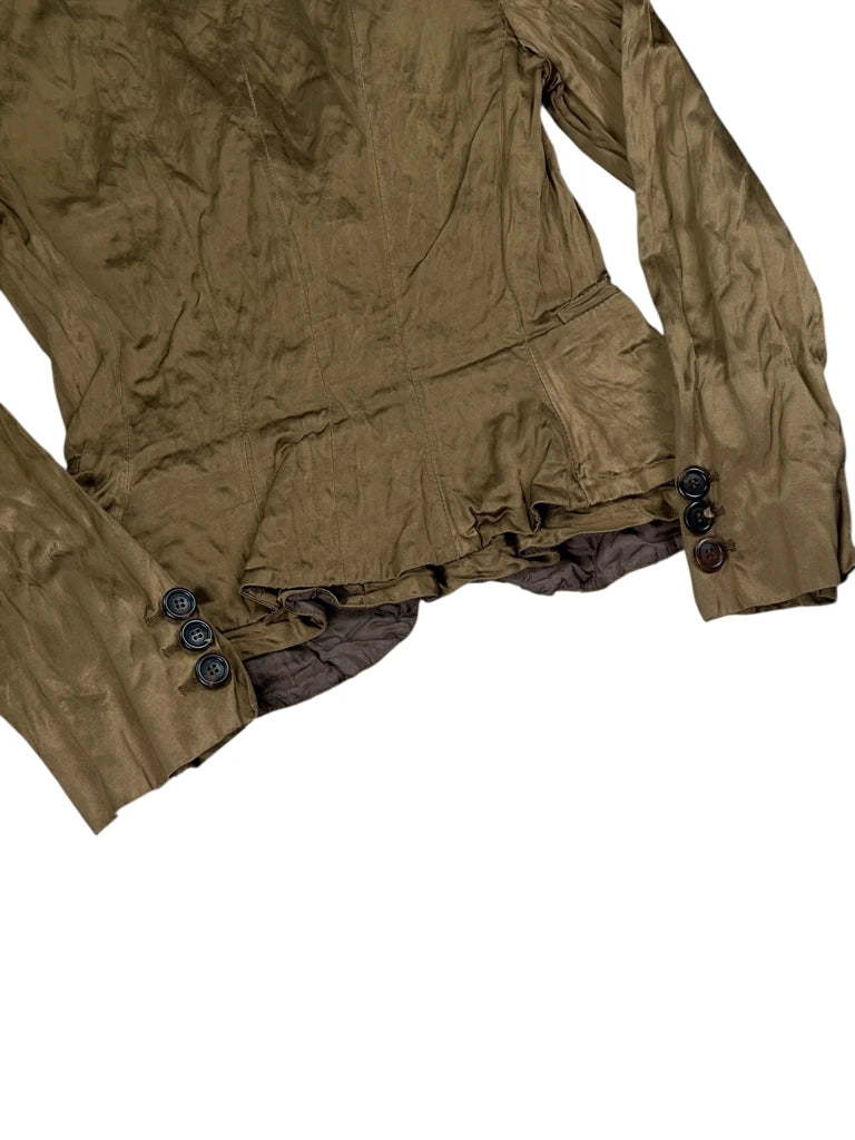 Moschino Bronze Satin Tailored Peplum Blazer (XS)