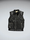 Vintage Black Faux Leather Vest Women (M)