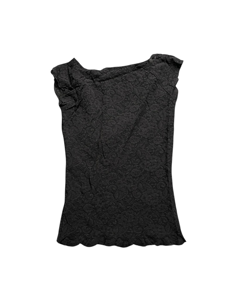 Black Lace Bow Detail Top (S)