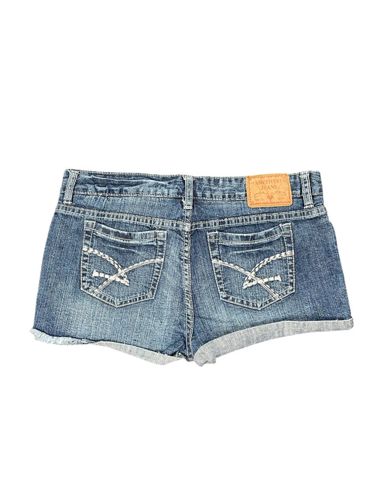 Amethyst Jeans Frayed Hem Vintage Denim Hotpants (L)