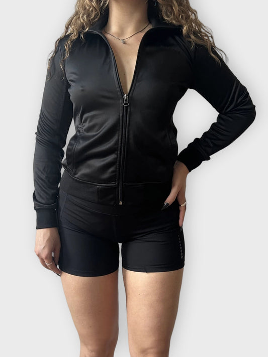 Y2K Black Zip-Up Jacket (S)