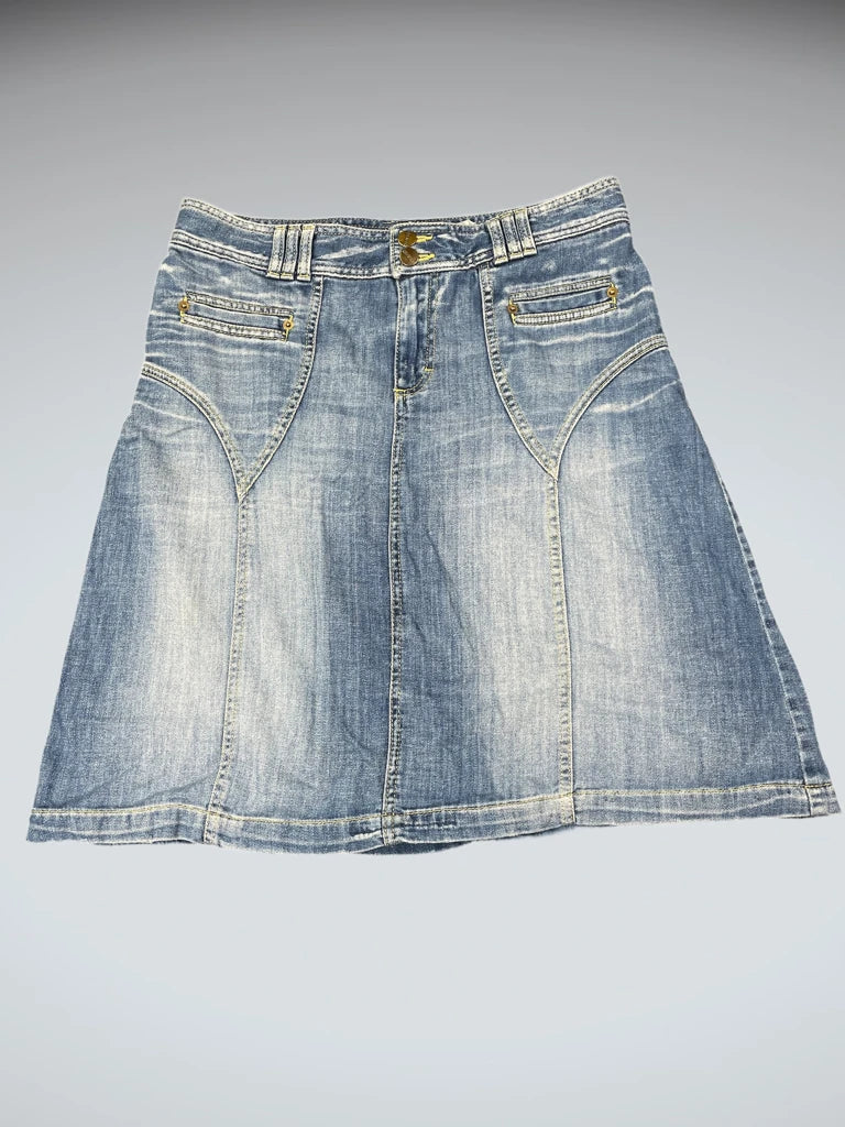 Light Wash A-Line Denim Skirt (L)
