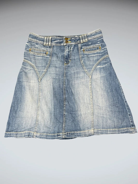 Light Wash A-Line Denim Skirt (L)