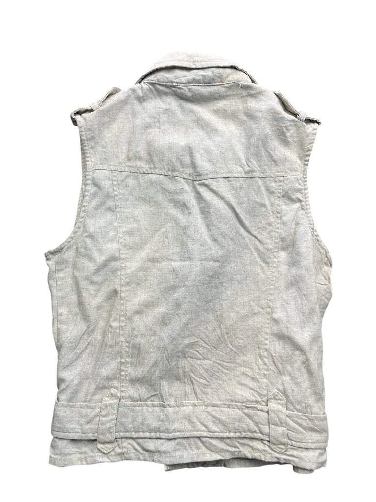 Beige Button Vest Jacket (M)