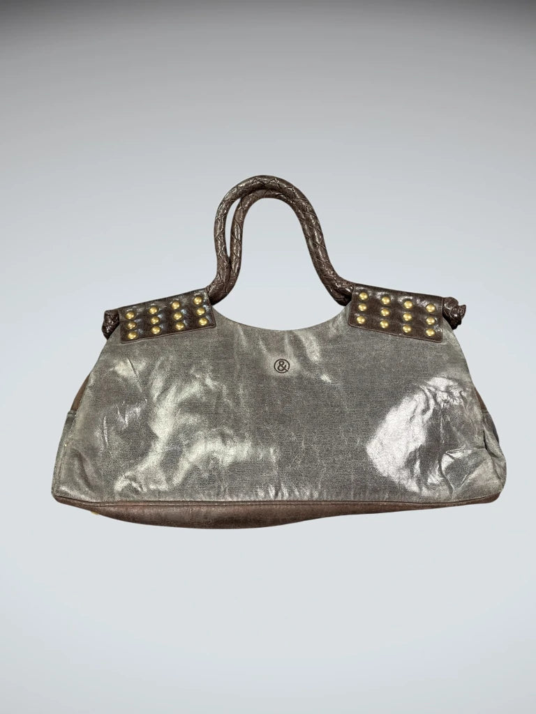 Matt & Nat Dark Brown Studded Tote Bag (ONESIZE)