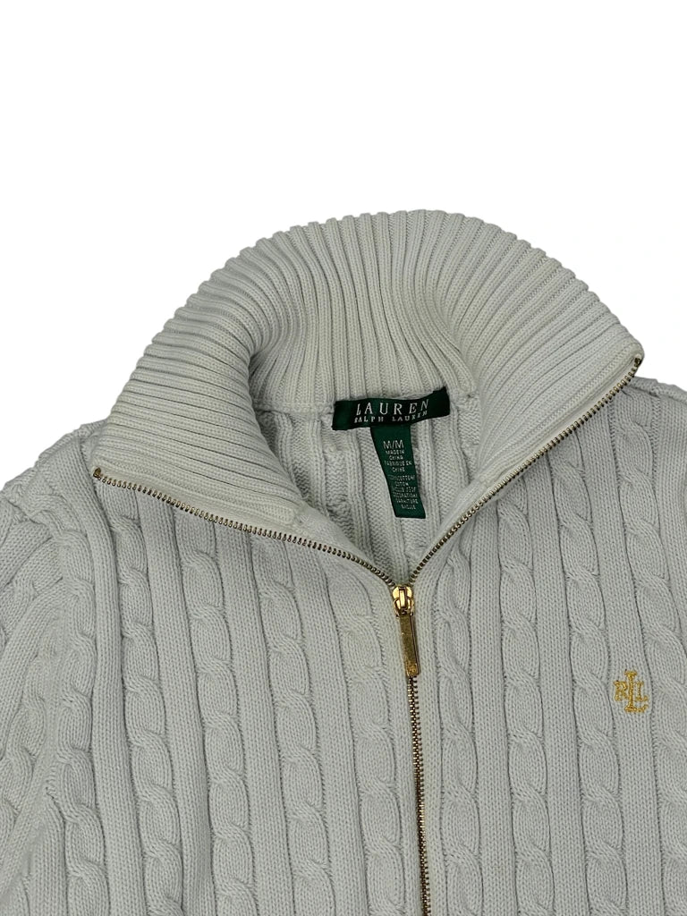 Polo Ralph Lauren White Cable Knit Sweater (M)