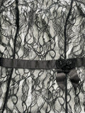 Black White Lace Overlay Corset Top (S)
