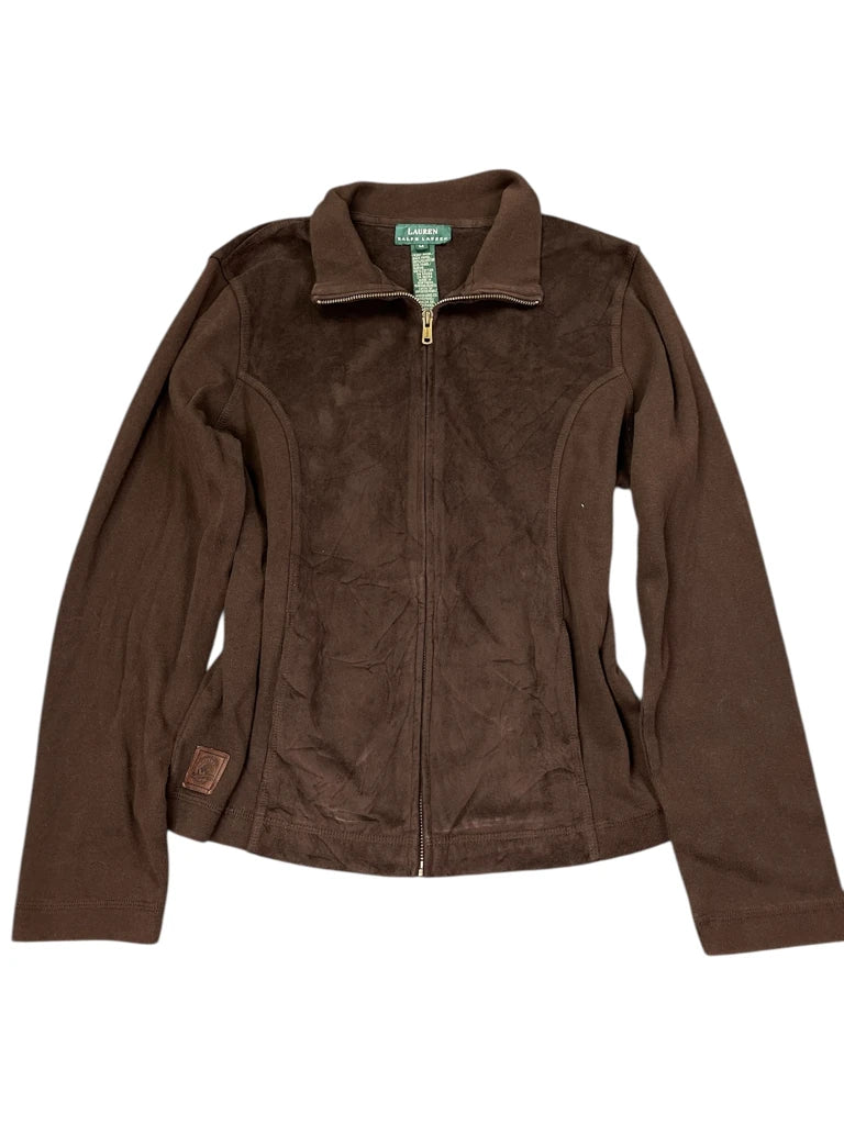 Polo Ralph Lauren Brown Zip Up Sweater Jacket (M)