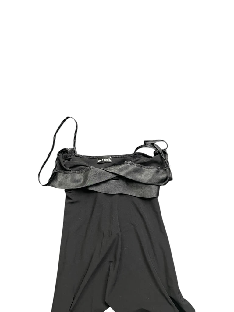 Black Satin Bow Detail Top (S)